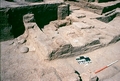 A mud brick platform found in the shrine